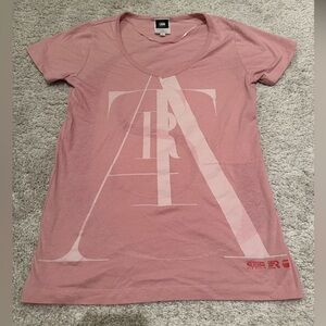 G Star Raw Women’s Pink Graphic Logo T-Shirt - Size Small